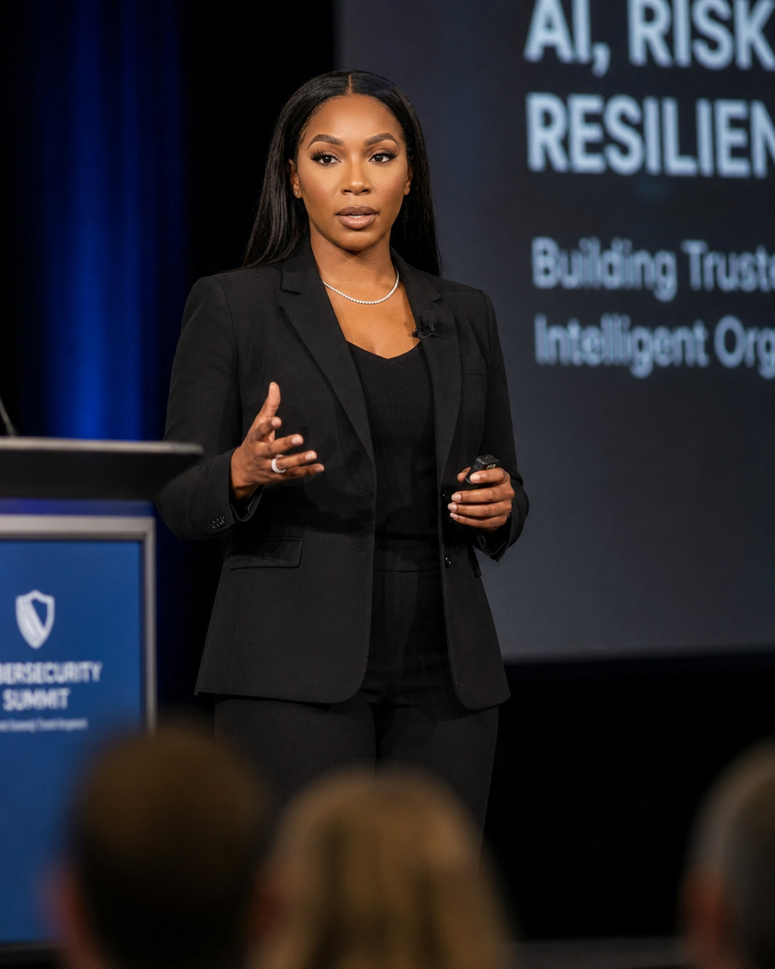 Natasha Chance speaking on cybersecurity, GRC and responsible AI